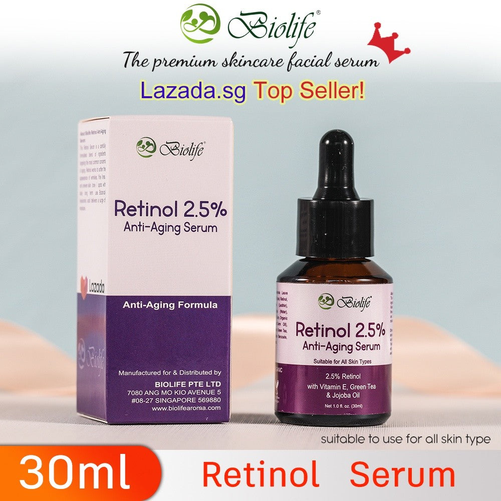 Biolife Retinol Serum 2.5% — Professional Grade Anti-Aging