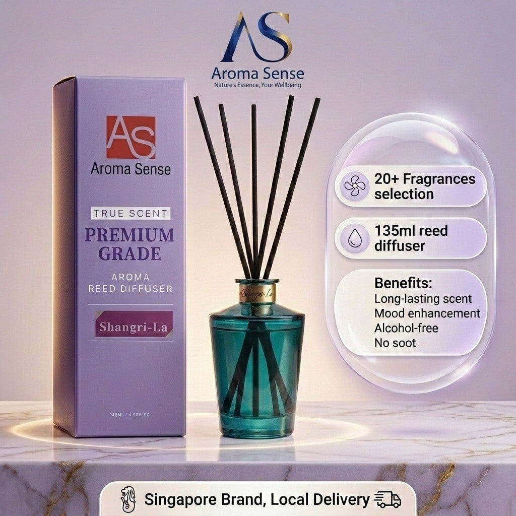 Aroma Sense Reed Diffuser 135ml – Luxury Hotel Scent Essential Oil Fragrance for Home & Bedroom (20+ Scents)