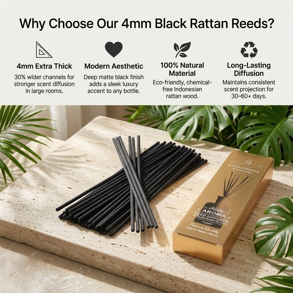 4mm Rattan Reed Diffuser Sticks, 60 Pcs | Aroma Sense